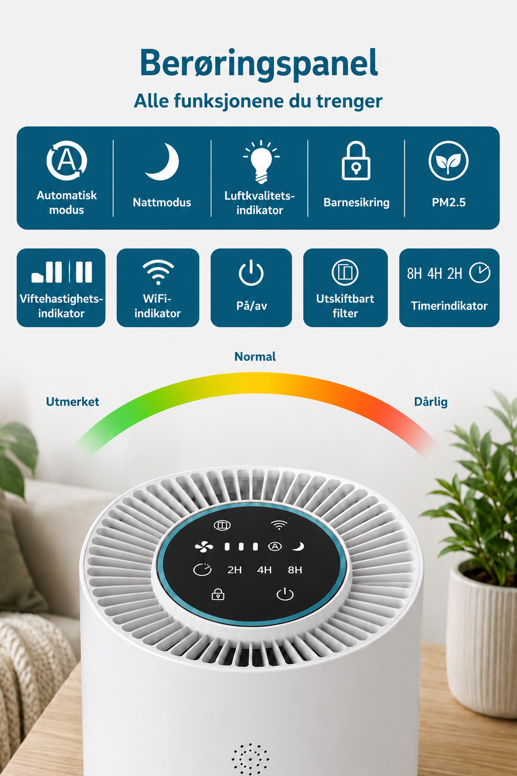 WellAir™ Smart Luftrenser med WiFi & App