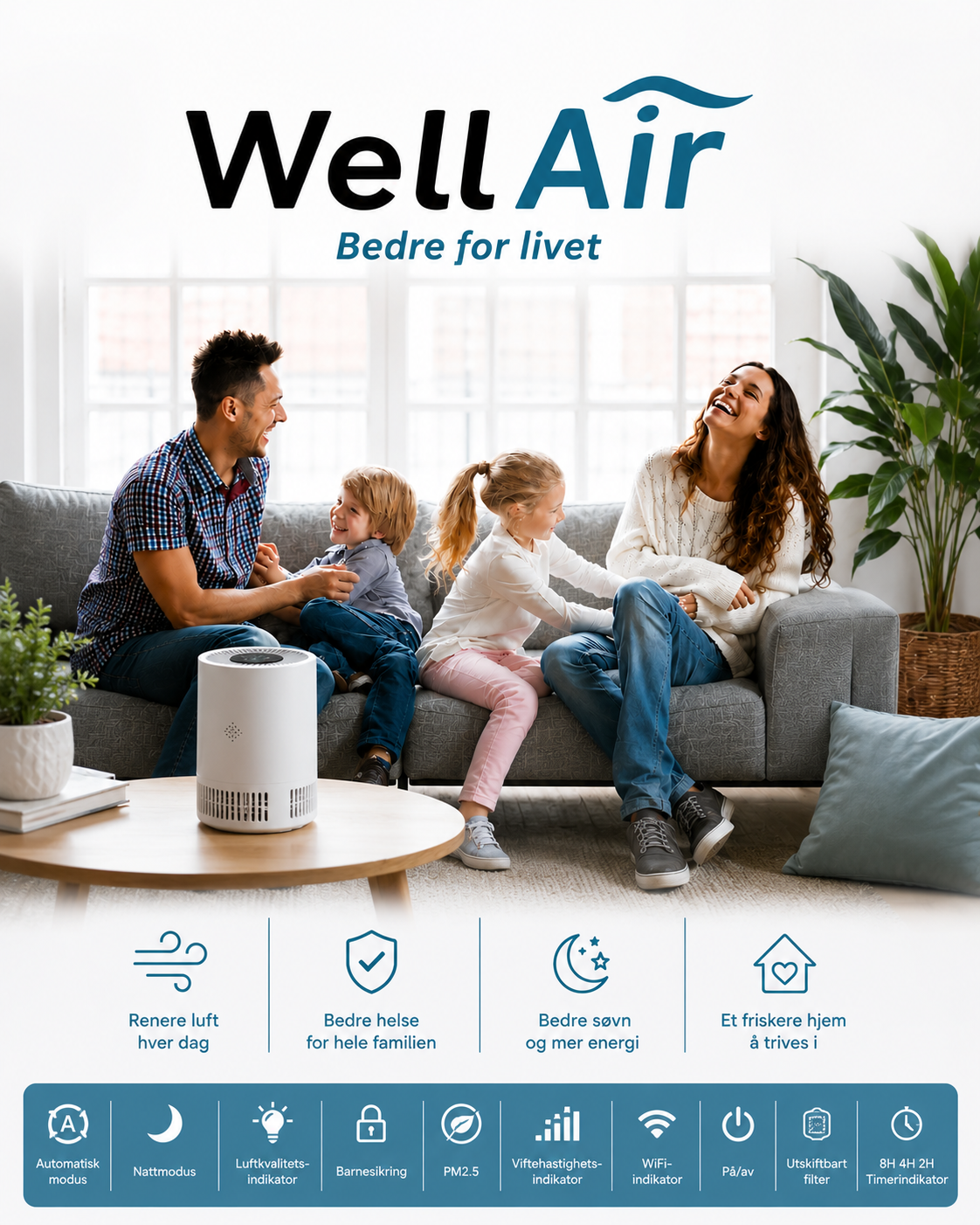 WellAir™ Smart Luftrenser med WiFi & App